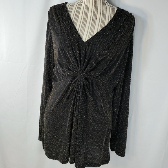 Daisy Fuentes Tops - Daisy Fuentes NWOT Black & Gold Dressy Top XLarge
